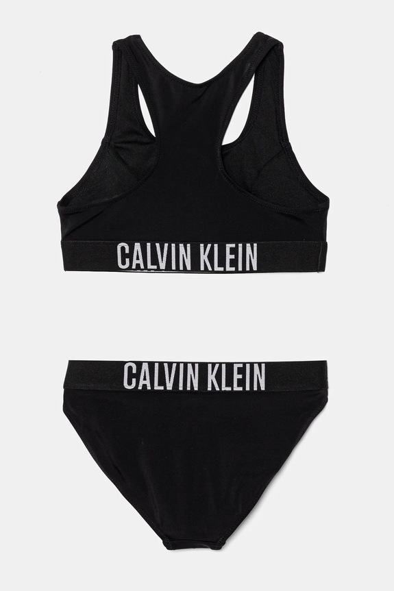 Calvin Klein Jeans dwuczęściowy strój kąpielowy dziecięcy KY0KY00091.PPYA czarny SS25