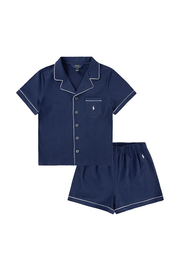 Detské bavlnené pyžamo Polo Ralph Lauren sada tmavomodrá 4P0241