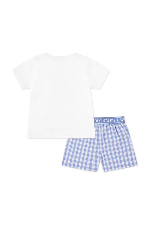 Παιδικές βαμβακερές πιτζάμες Polo Ralph Lauren 3P0271 λευκό AW25