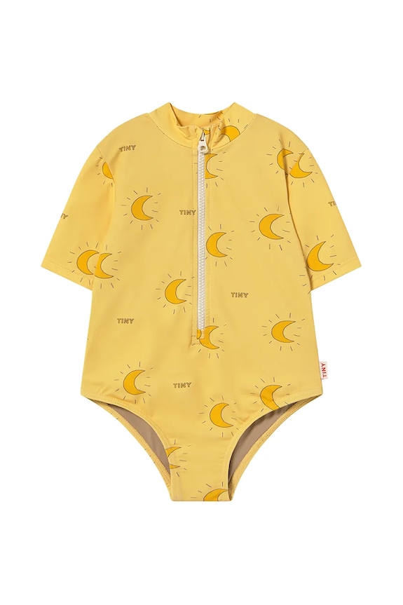 Tinycottons jednoczęściowy strój kąpielowy dziecięcy MIDNIGHT SUN SWIMSUIT SS25.268 żółty SS25