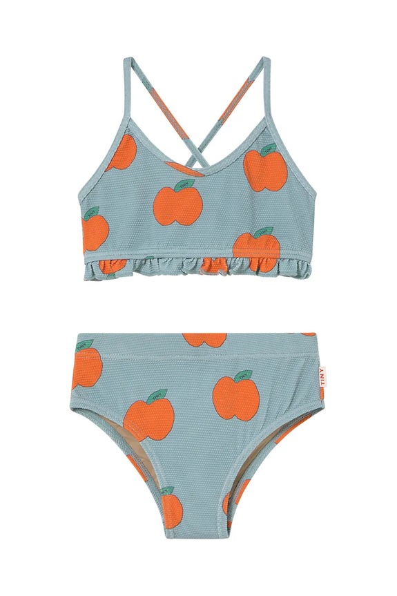 Dječji dvodijelni kupaći kostim Tinycottons APPLES SWIM SET SS25.282 plava SS25