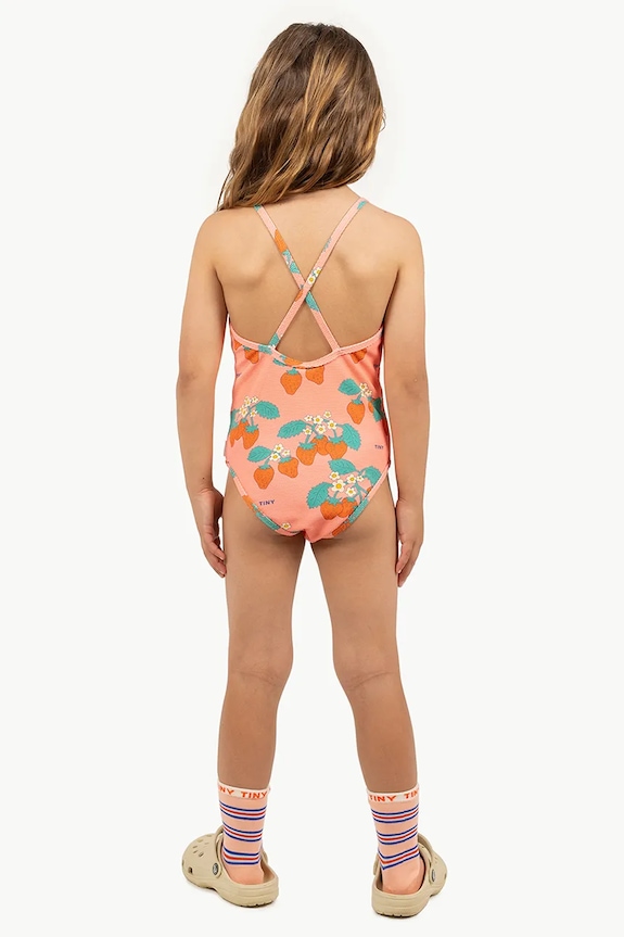 Dječji jednodijelni kupaći kostim Tinycottons STRAWBERRIES SWIMSUIT roza SS25.291