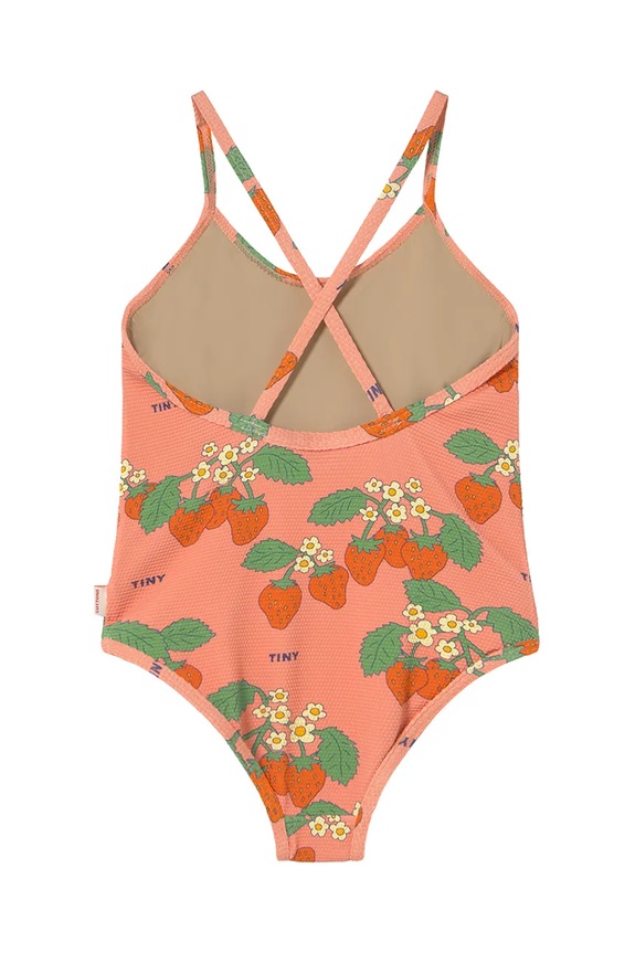 Djevojčice Dječji jednodijelni kupaći kostim Tinycottons STRAWBERRIES SWIMSUIT SS25.291 roza