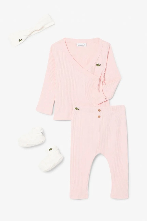 Lacoste komplet bawełniany niemowlęcy Gift Box pomarańczowy 4J8406