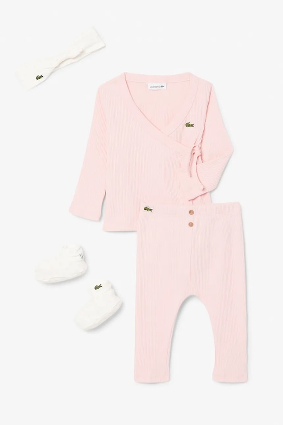 Lacoste komplet bawełniany niemowlęcy Gift Box pomarańczowy 4J8406