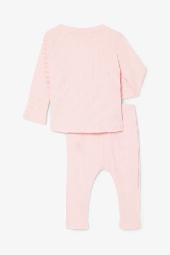 Lacoste komplet bawełniany niemowlęcy 4J8406 pomarańczowy SS25