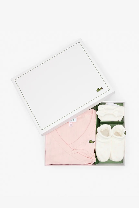 Lacoste komplet bawełniany niemowlęcy pomarańczowy 4J8406
