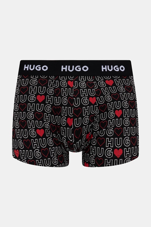 Oblečenie HUGO boxerky pánske bavlnené s elastanom TRIPLET DESIGN 3-pak 50532550 červená