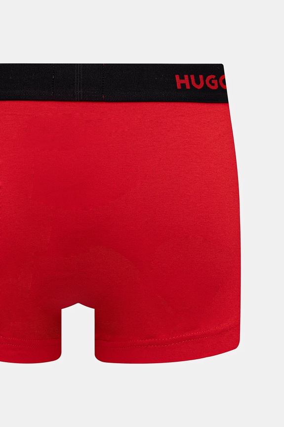 HUGO boxerky pánske bavlnené s elastanom TRIPLET DESIGN 3-pak 50532550 červená