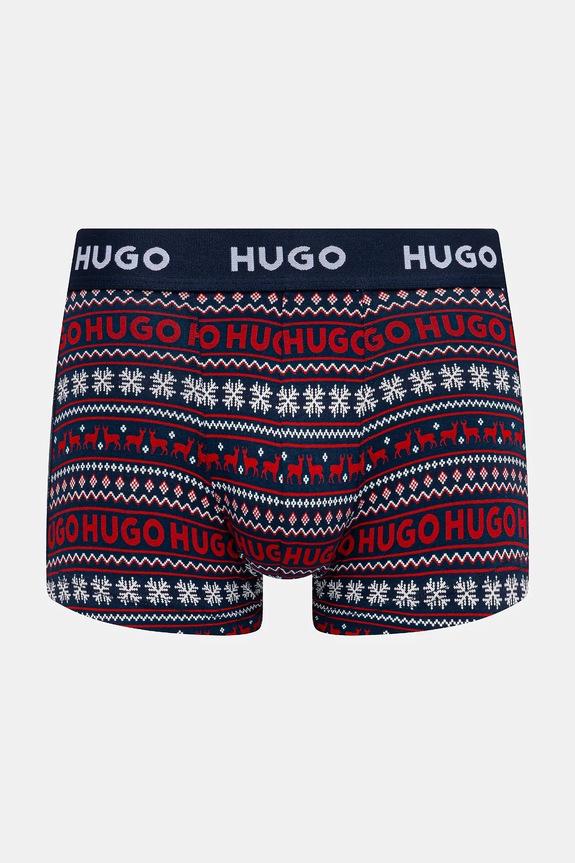 HUGO boxerky pánske bavlnené s elastanom TRIPLET DESIGN 3-pak 50532550 tmavomodrá SS26