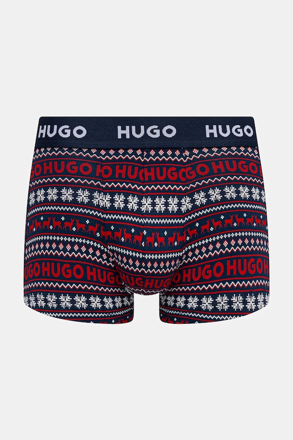 HUGO boxerky pánske bavlnené s elastanom TRIPLET DESIGN 3-pak 50532550 tmavomodrá SS26