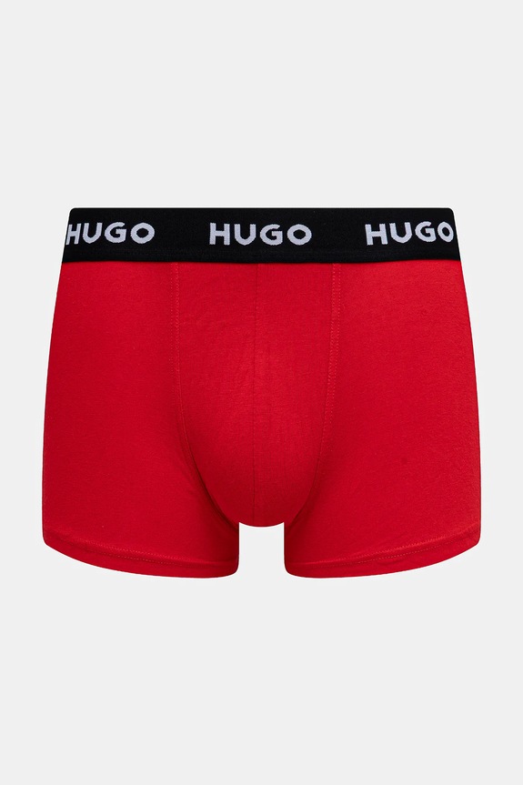 Oblečenie HUGO boxerky pánske bavlnené s elastanom TRIPLET DESIGN 3-pak 50532550 tmavomodrá