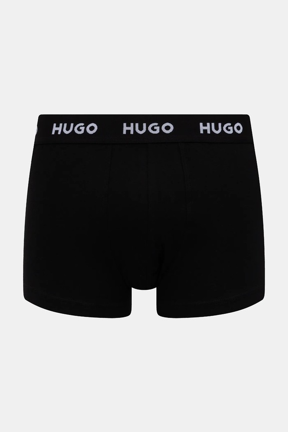 HUGO boxeri bărbați bumbac cu elastan TRIPLET DESIGN pachet de 3 50532550 negru SS26
