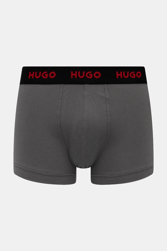 Îmbrăcăminte HUGO boxeri bărbați bumbac cu elastan TRIPLET DESIGN pachet de 3 50532550 negru