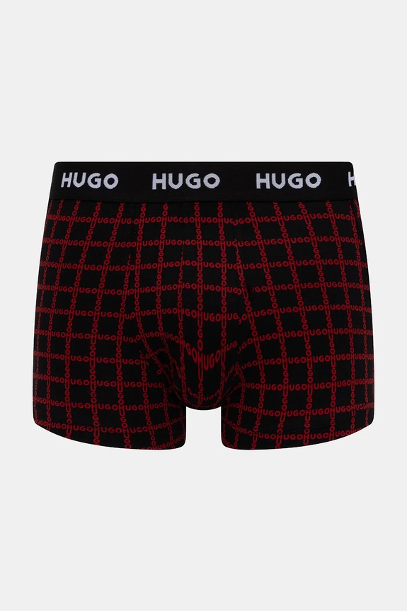 HUGO boxeri bărbați bumbac cu elastan TRIPLET DESIGN pachet de 3 negru 50532550