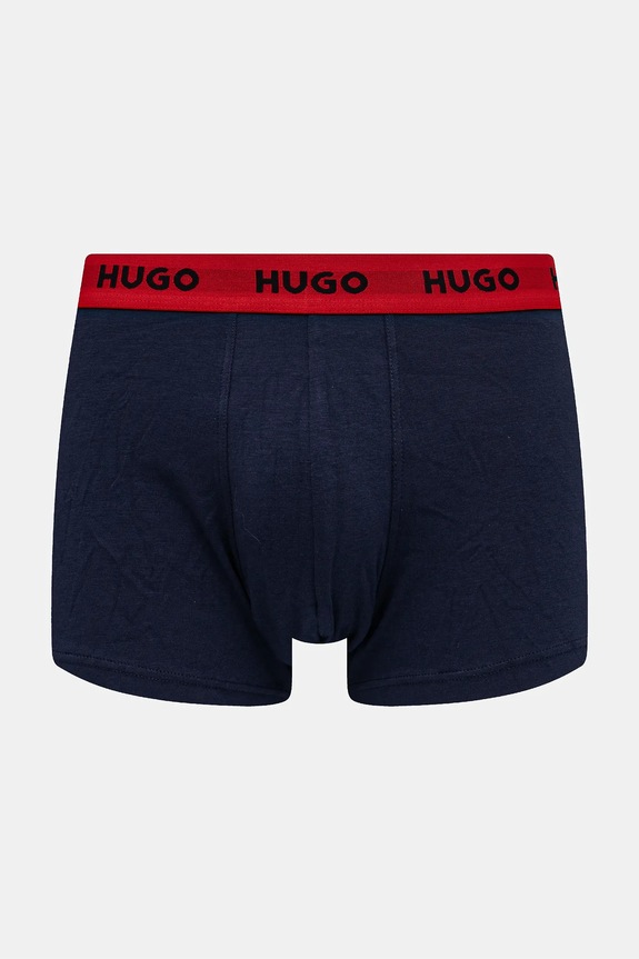 HUGO boxeri bărbătești din bumbac cu elastan TRUNK TRIPLET PACK pachet de 3 50532611 rosu AA00