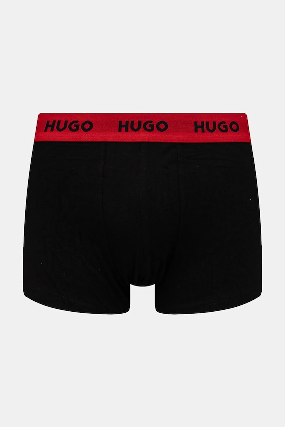 Îmbrăcăminte HUGO boxeri bărbătești din bumbac cu elastan TRUNK TRIPLET PACK pachet de 3 50532611 rosu