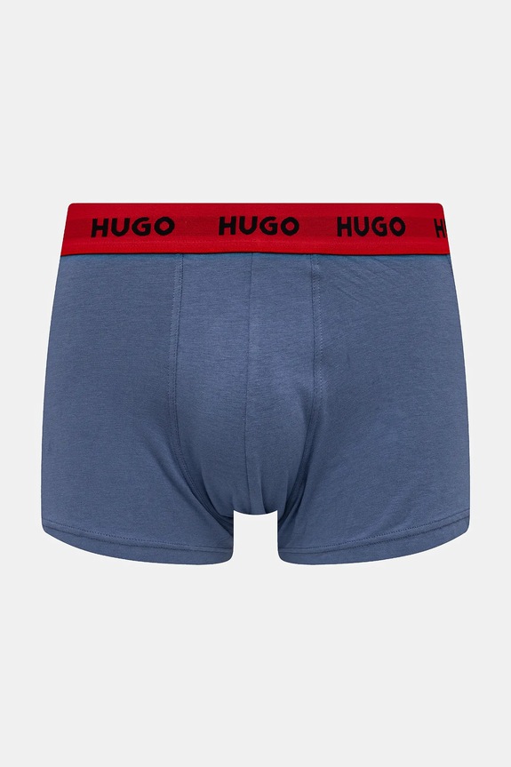 HUGO boxeri bărbătești din bumbac cu elastan TRUNK TRIPLET PACK pachet de 3 rosu 50532611