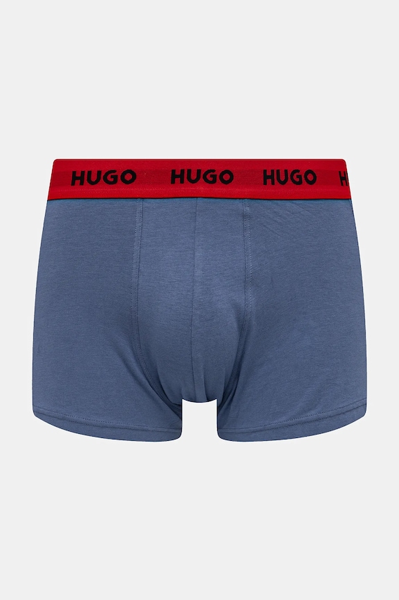 HUGO boxeri bărbătești din bumbac cu elastan TRUNK TRIPLET PACK pachet de 3 rosu 50532611