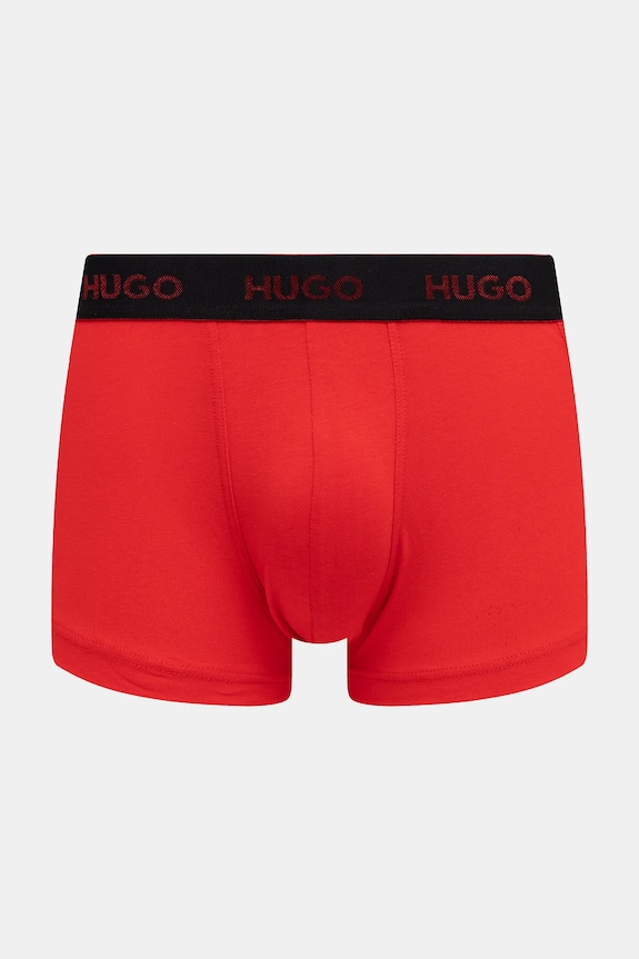 HUGO boxerky pánske bavlnené s elastanom TRUNK TRIPLET PACK 3-pak 50532611 červená AA00