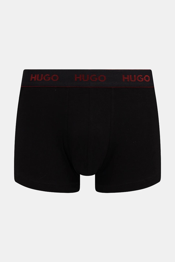 HUGO boxerky pánske bavlnené s elastanom TRUNK TRIPLET PACK 3-pak červená 50532611