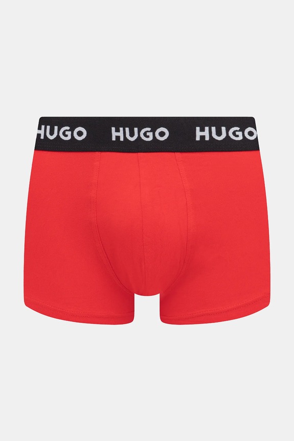 HUGO boxerky pánske bavlnené s elastanom TRUNK TRIPLET PACK 3-pak 50532611 červená AA00
