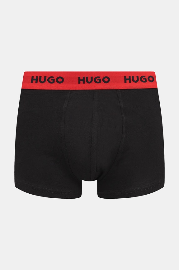 HUGO boxerky pánske bavlnené s elastanom TRUNK TRIPLET PACK 3-pak červená 50532611