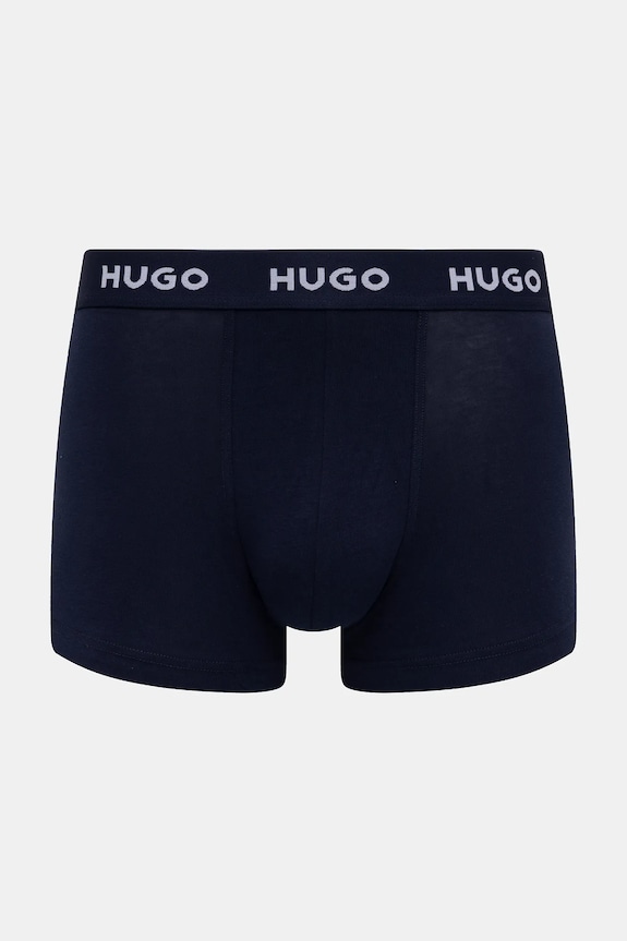 Îmbrăcăminte HUGO boxeri bărbați din bumbac cu elastan TRUNK TRIPLET PACK pachet de 3 50532611 albastru