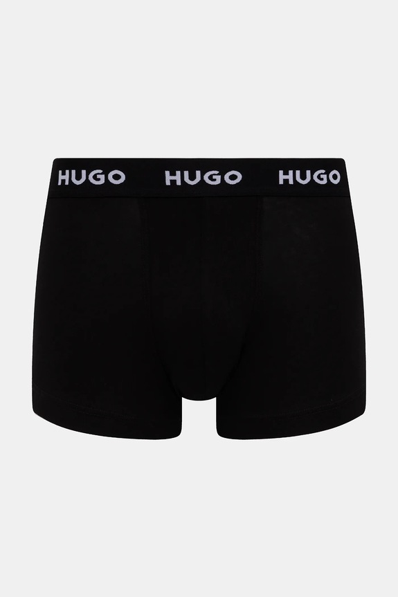 HUGO boxeri bărbați din bumbac cu elastan TRUNK TRIPLET PACK pachet de 3 albastru 50532611