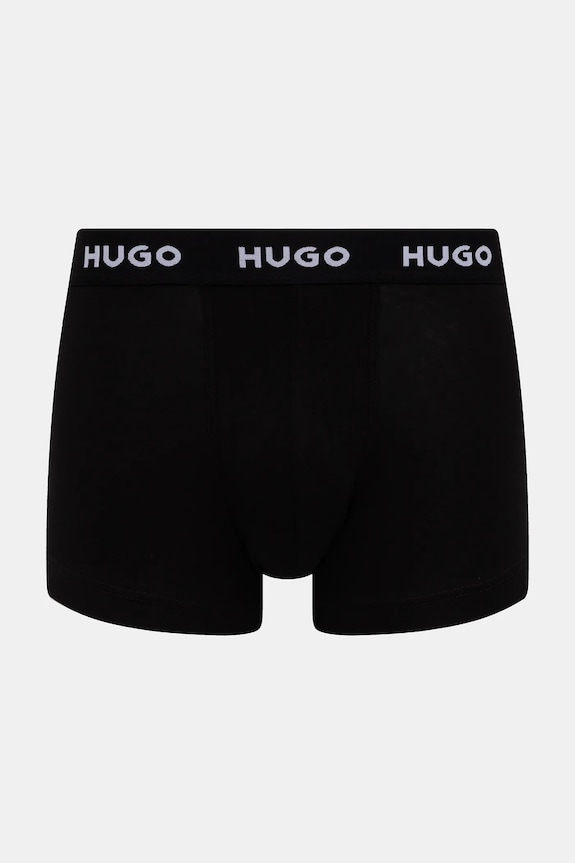 HUGO boxeri bărbați din bumbac cu elastan TRUNK TRIPLET PACK pachet de 3 albastru 50532611