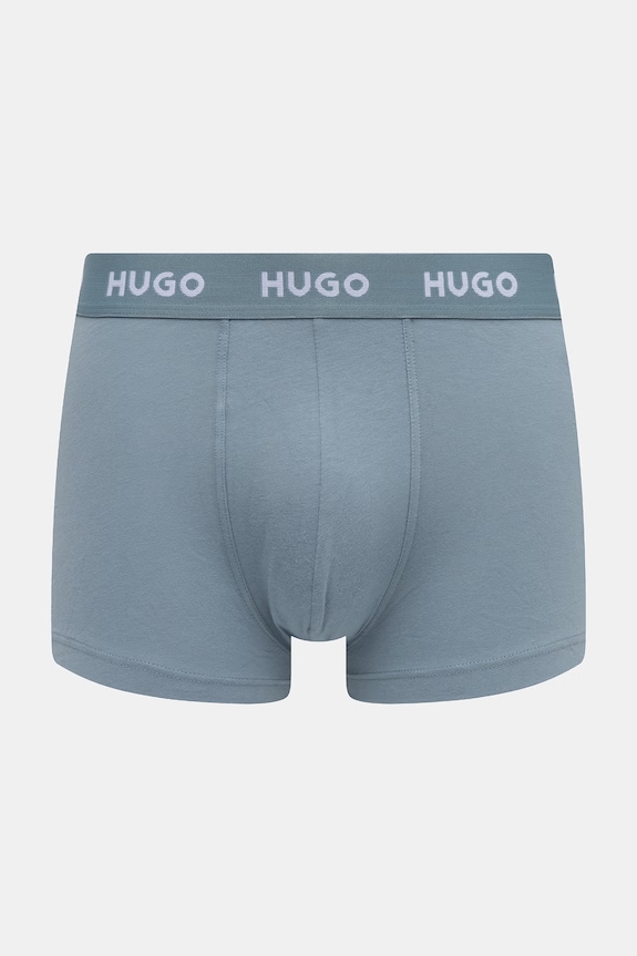 Îmbrăcăminte HUGO boxeri bărbați din bumbac cu elastan TRUNK TRIPLET PACK pachet de 3 50532611 bleumarin