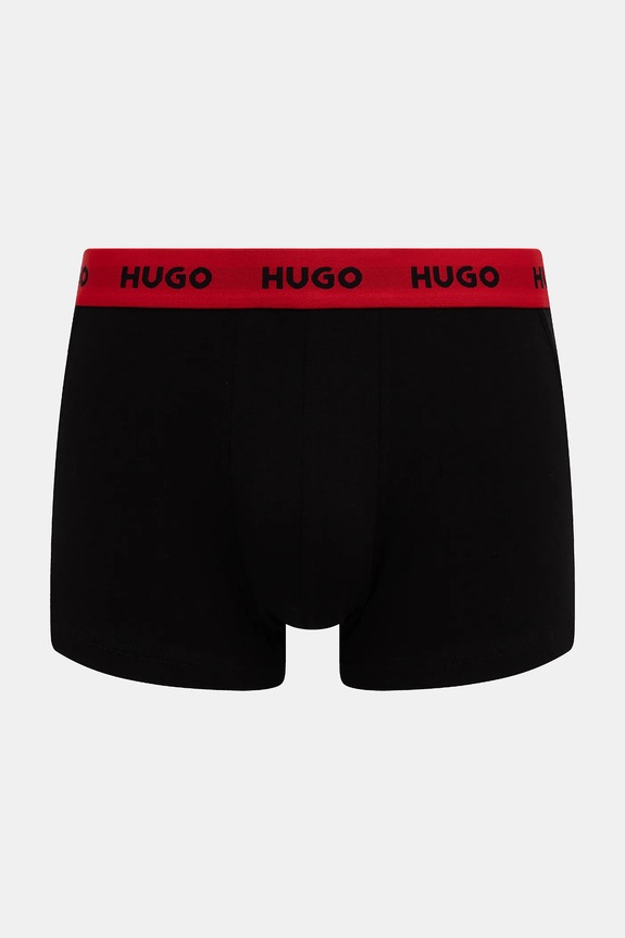 HUGO boxerky pánske bavlnené s elastanom TRUNK TRIPLET PACK 3-pak 50532611 hnedá AA00