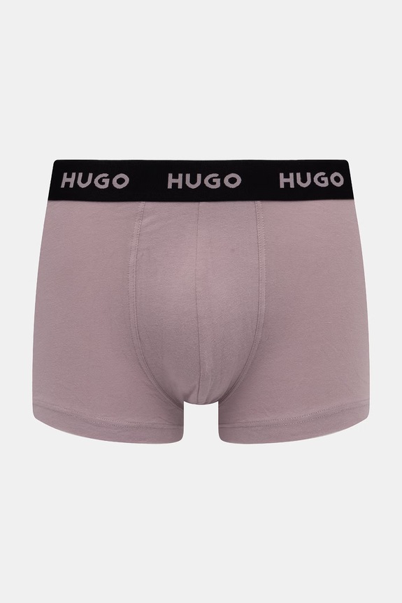 HUGO boxeri bărbați din bumbac cu elastan TRUNK TRIPLET PACK pachet de 3 50532611 violet AA00