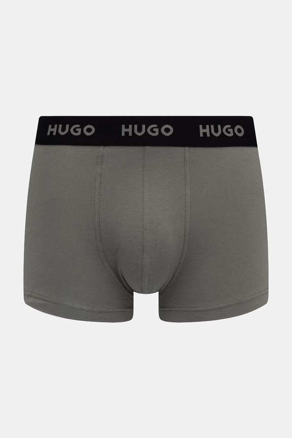 HUGO boxeri bărbați din bumbac cu elastan TRUNK TRIPLET PACK pachet de 3 violet 50532611