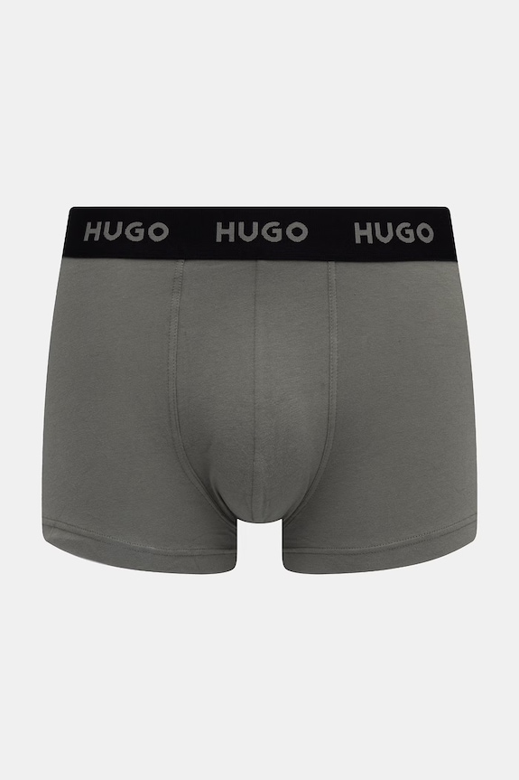 HUGO boxeri bărbați din bumbac cu elastan TRUNK TRIPLET PACK pachet de 3 violet 50532611