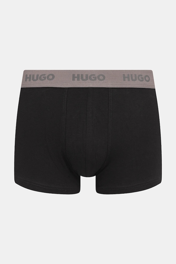 HUGO boxeri bărbați din bumbac cu elastan TRUNK TRIPLET PACK pachet de 3 50532611 negru AA00