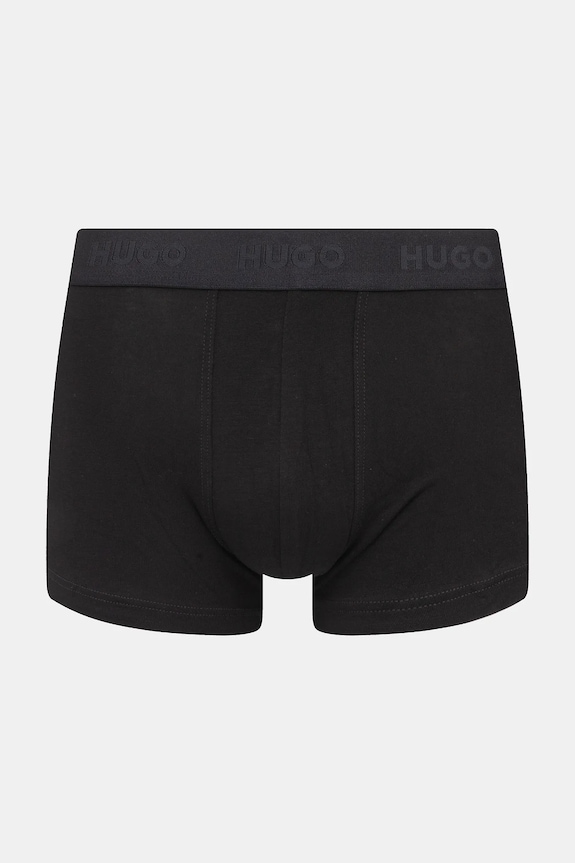 HUGO boxeri bărbați din bumbac cu elastan TRUNK TRIPLET PACK pachet de 3 negru 50532611