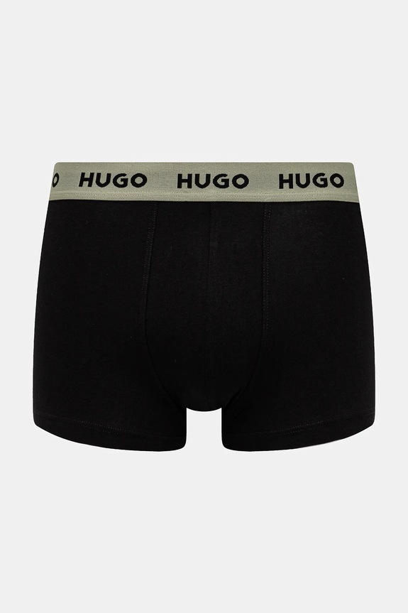 HUGO bokserki męskie bawełniane z elastanem TRUNK TRIPLET PACK 3-pack 50532611 czarny AA00