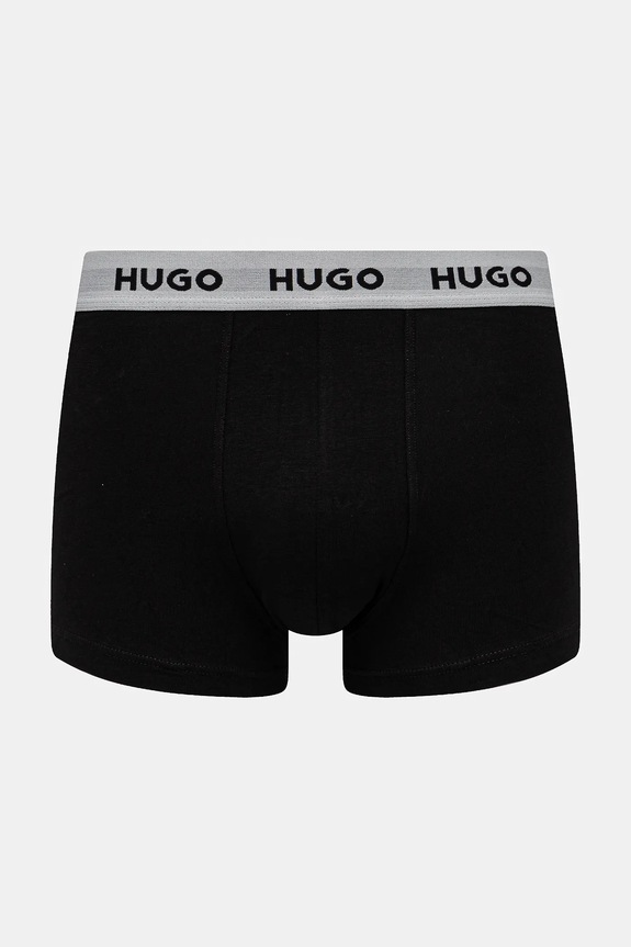 Odzież HUGO bokserki męskie bawełniane z elastanem TRUNK TRIPLET PACK 3-pack 50532611 czarny