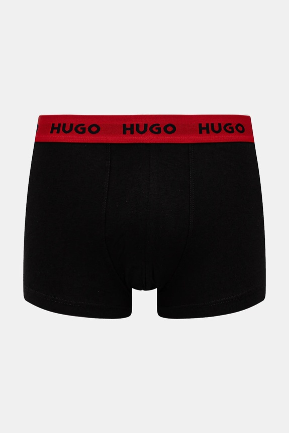 HUGO bokserki męskie bawełniane z elastanem TRUNK TRIPLET PACK 3-pack czarny 50532611