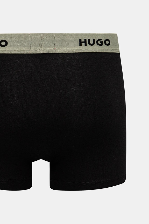 HUGO bokserki męskie bawełniane z elastanem TRUNK TRIPLET PACK 3-pack 50532611 czarny