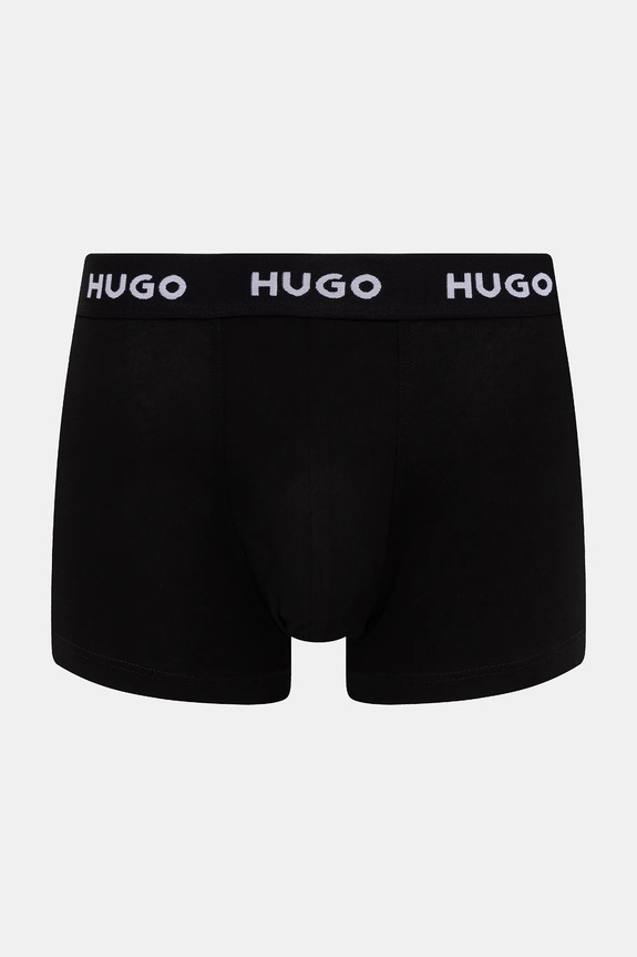 Oblečenie HUGO boxerky pánske bavlnené s elastanom TRUNK TRIPLET PACK 3-pack 50532611 čierna