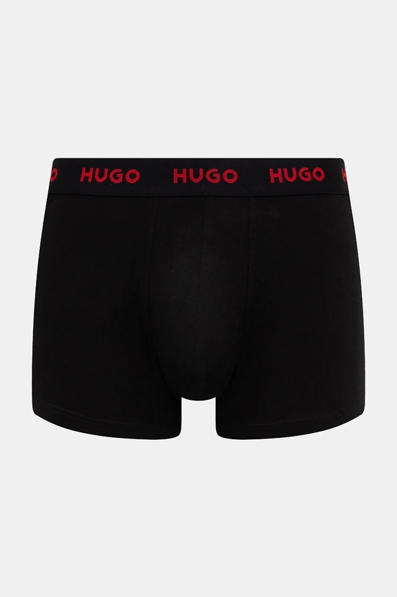 HUGO boxerky pánske bavlnené s elastanom TRUNK TRIPLET PACK 3-pack čierna 50532611