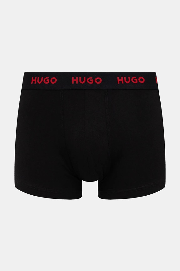 HUGO boxeri bărbați din bumbac cu elastan TRUNK TRIPLET PACK pachet de 3 50532611 negru AA00