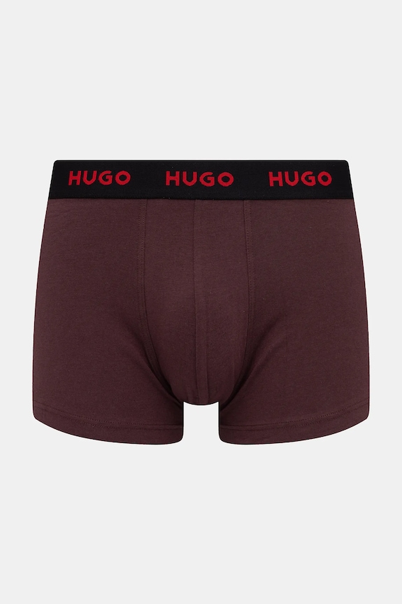 Îmbrăcăminte HUGO boxeri bărbați din bumbac cu elastan TRUNK TRIPLET PACK pachet de 3 50532611 negru