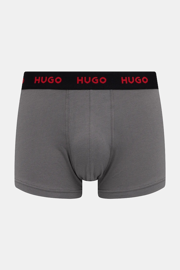 HUGO boxeri bărbați din bumbac cu elastan TRUNK TRIPLET PACK pachet de 3 negru 50532611