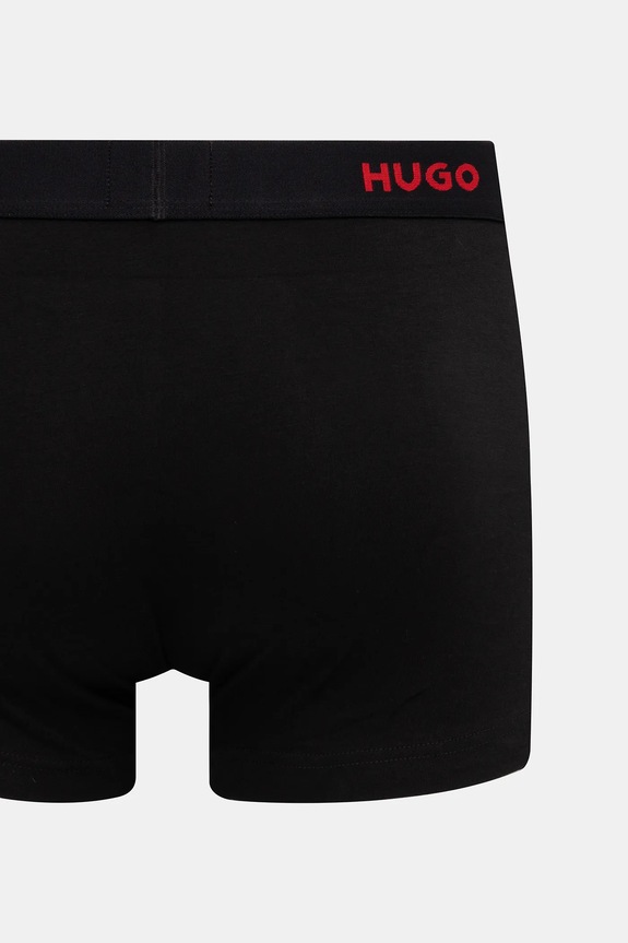 HUGO boxeri bărbați din bumbac cu elastan TRUNK TRIPLET PACK pachet de 3 50532611 negru