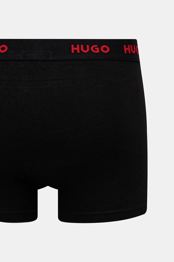 Oblečenie HUGO boxerky pánske bavlnené s elastanom TRUNK TRIPLET PACK 3-pak 50532611 čierna