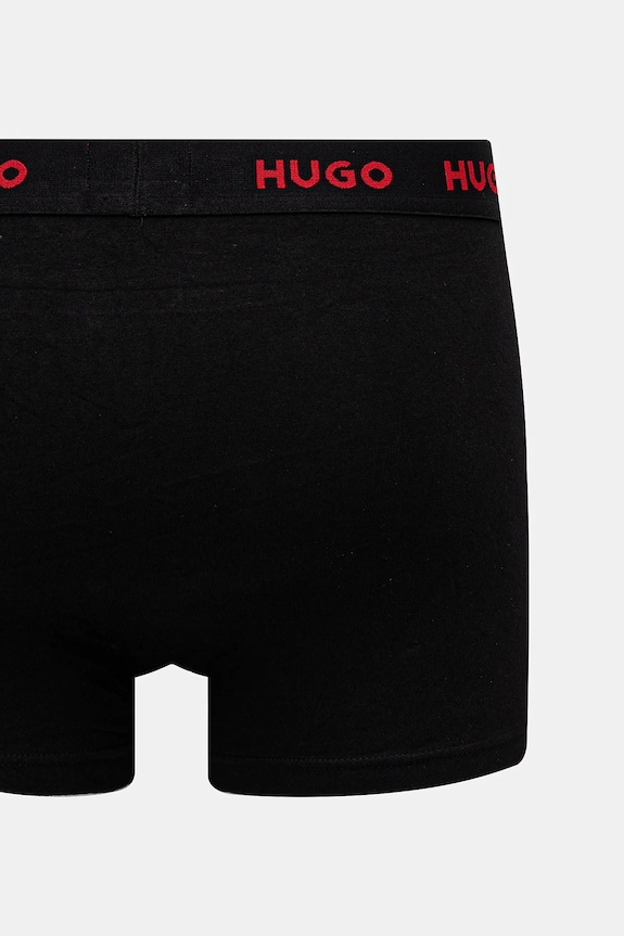 Oblečenie HUGO boxerky pánske bavlnené s elastanom TRUNK TRIPLET PACK 3-pak 50532611 čierna