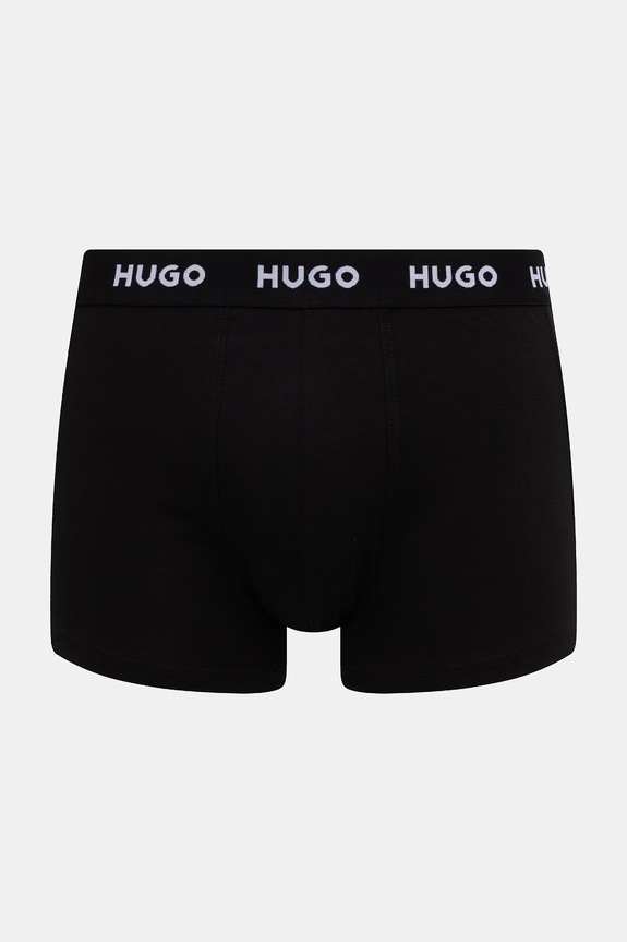HUGO боксери чоловічі бавовняні з еластаном TRUNK TRIPLET PACK 3 шт. чорний 50532611